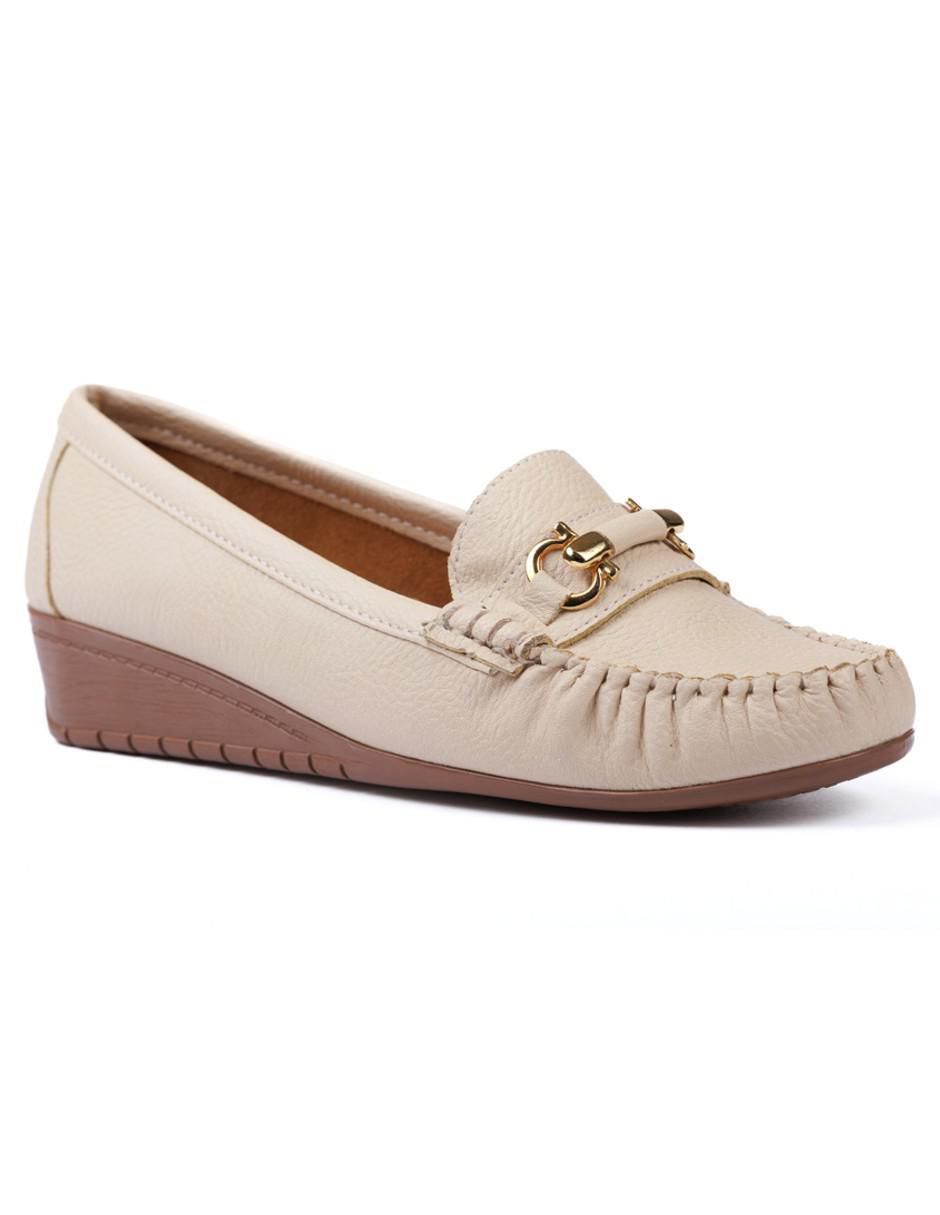 Mocasín de piel para mujer