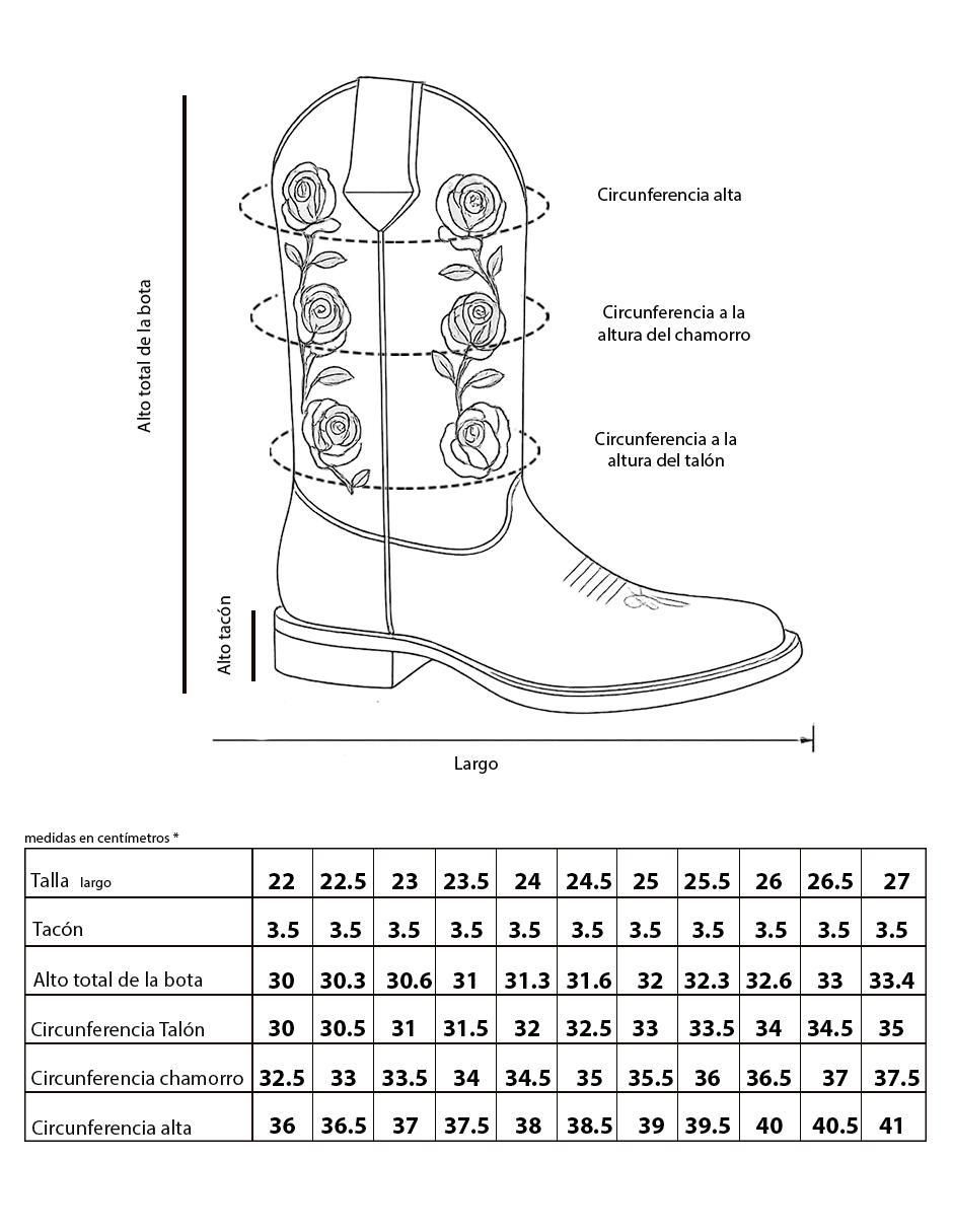 Bota cowboy media pierna de piel para mujer