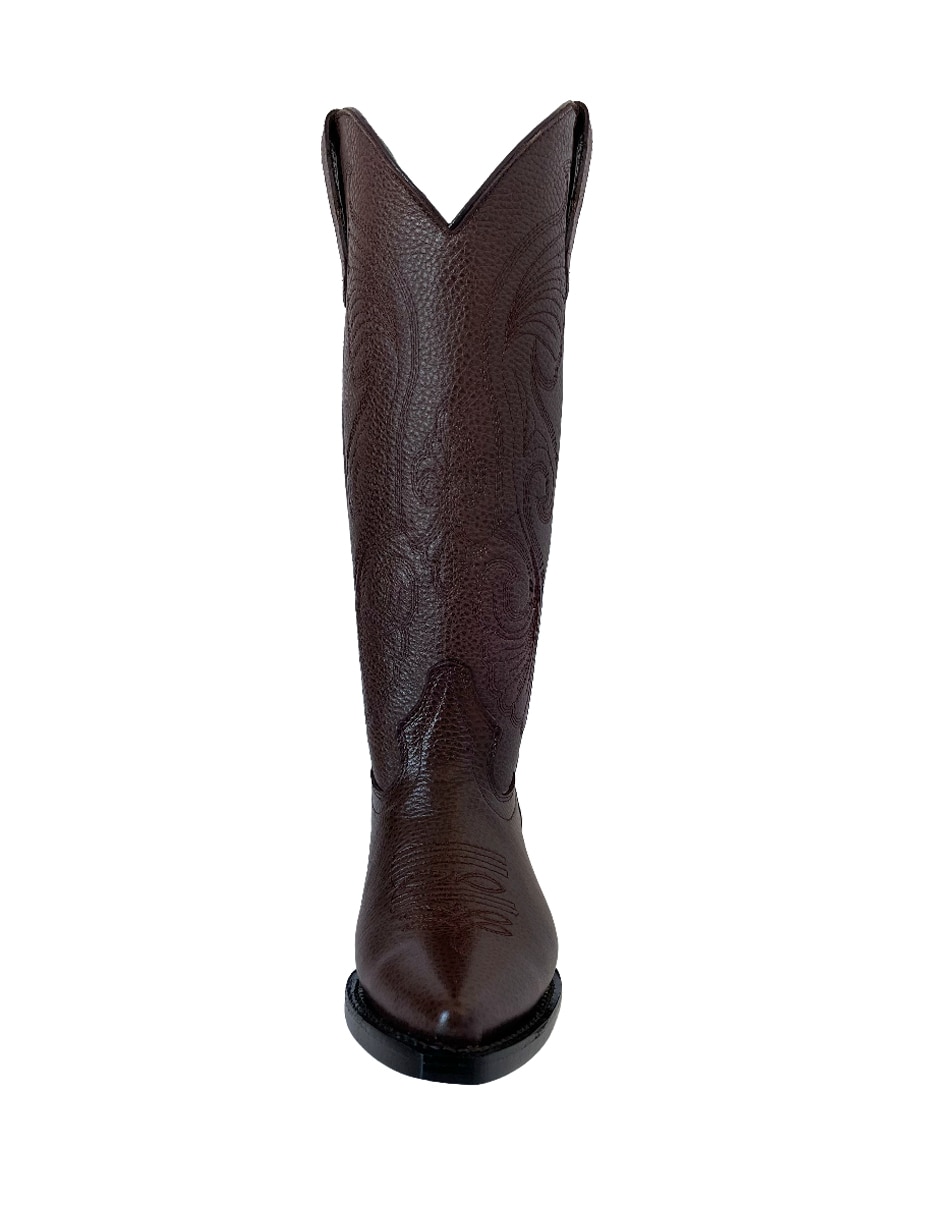 Bota cowboy abajo de la rodilla de piel para mujer 3
