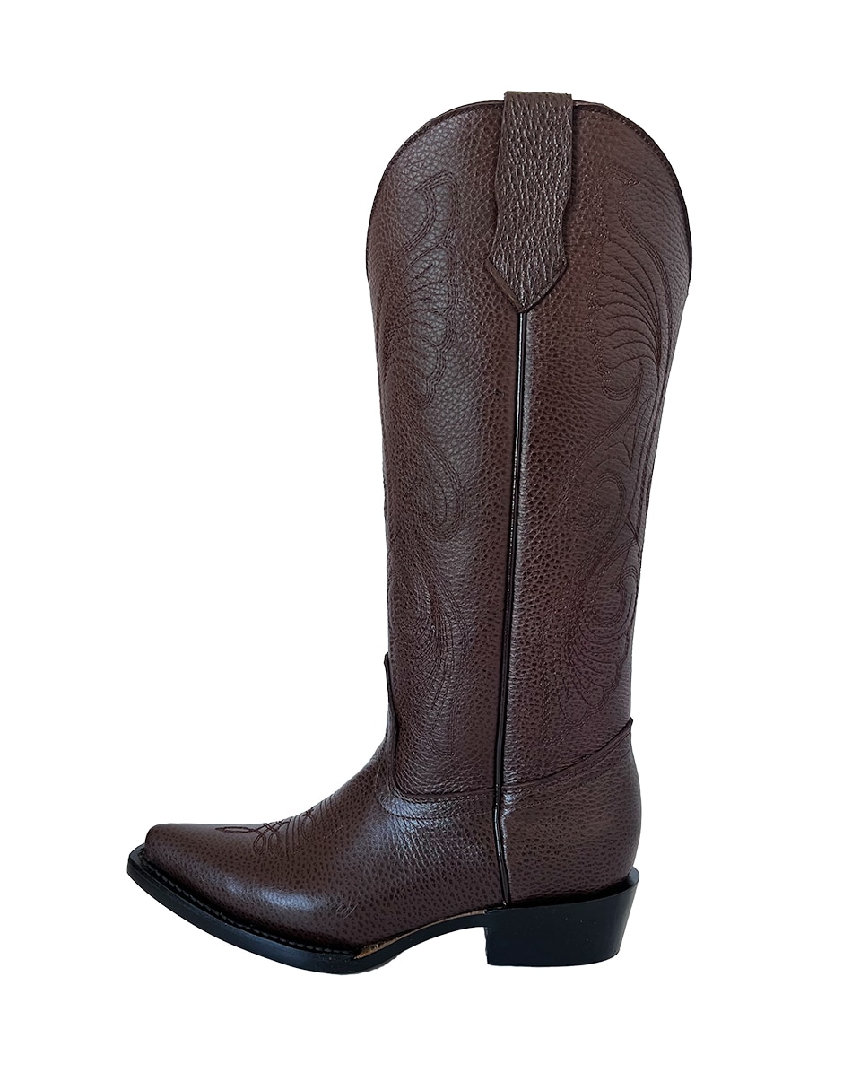 Bota cowboy abajo de la rodilla de piel para mujer 5