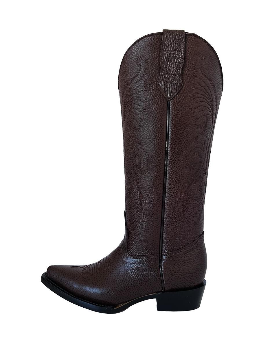 Bota abajo de la rodilla de piel para mujer
