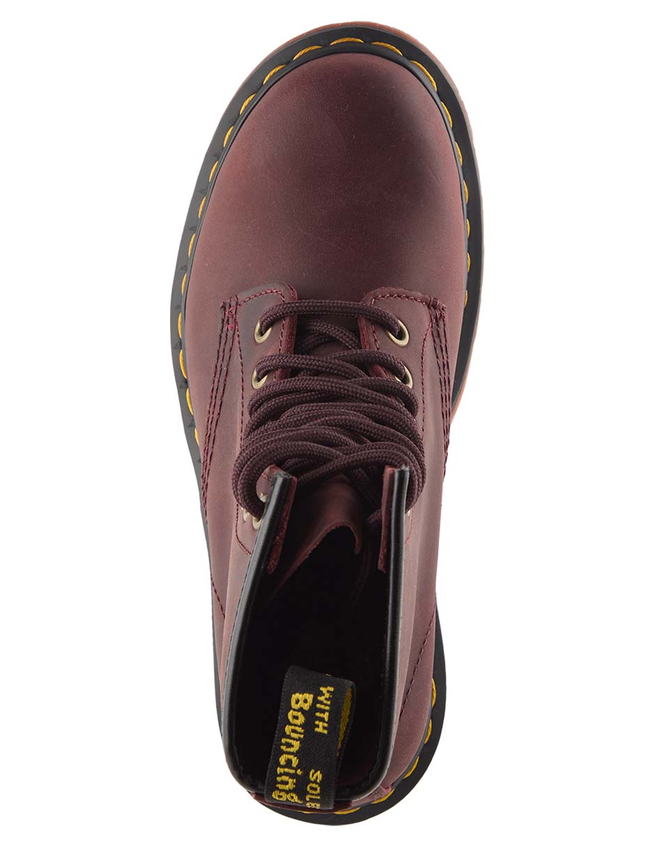 Bota arriba del tobillo de cuero para mujer 5