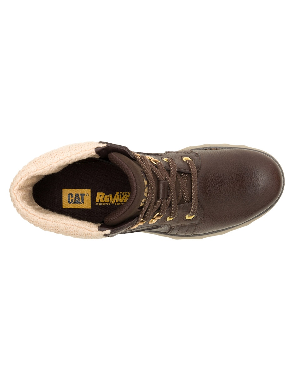 Bota arriba del tobillo Caterpillar de piel para mujer