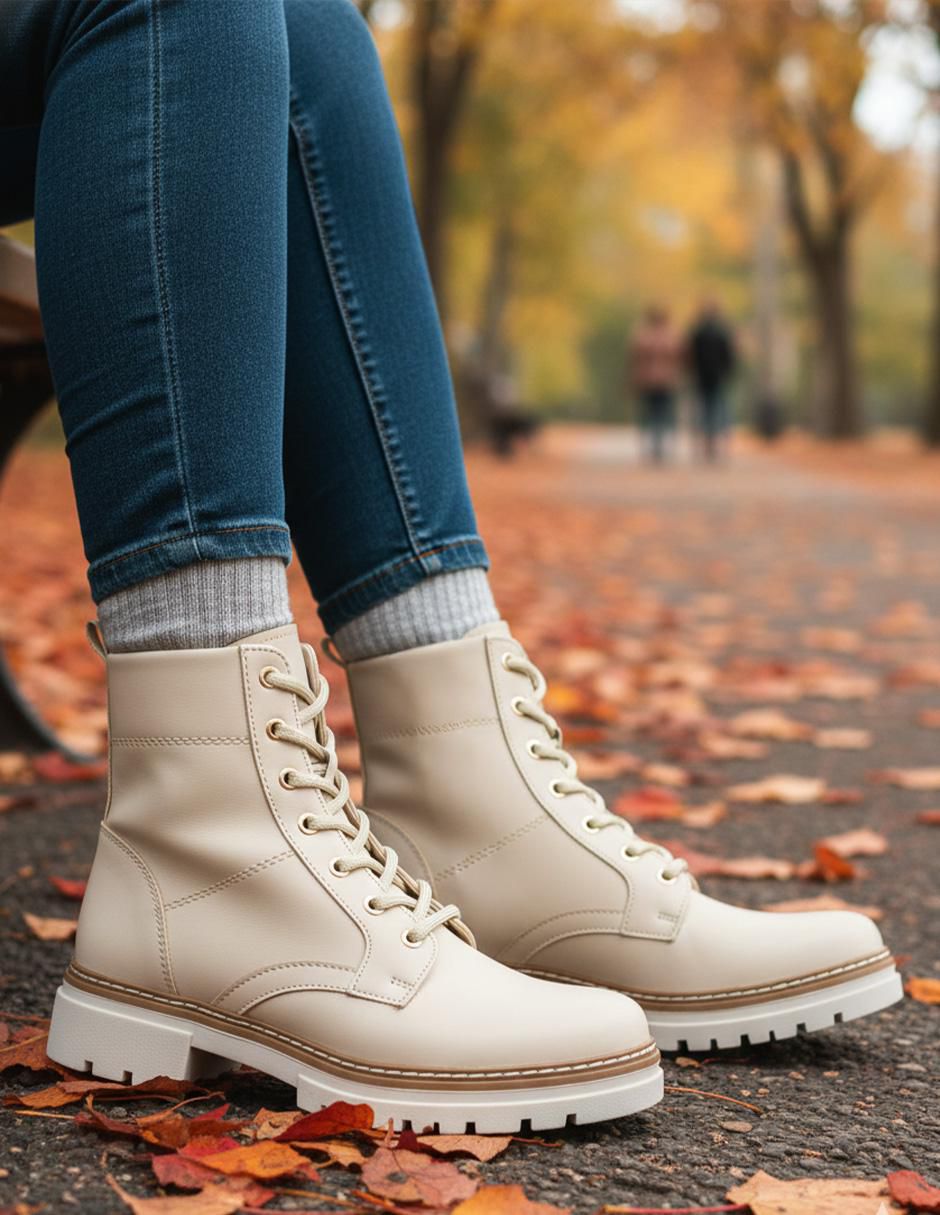 Bota combat arriba del tobillo Unica para mujer