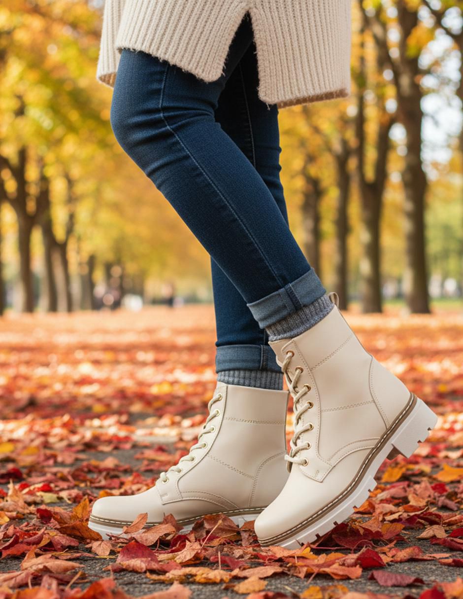 Bota combat arriba del tobillo Unica para mujer