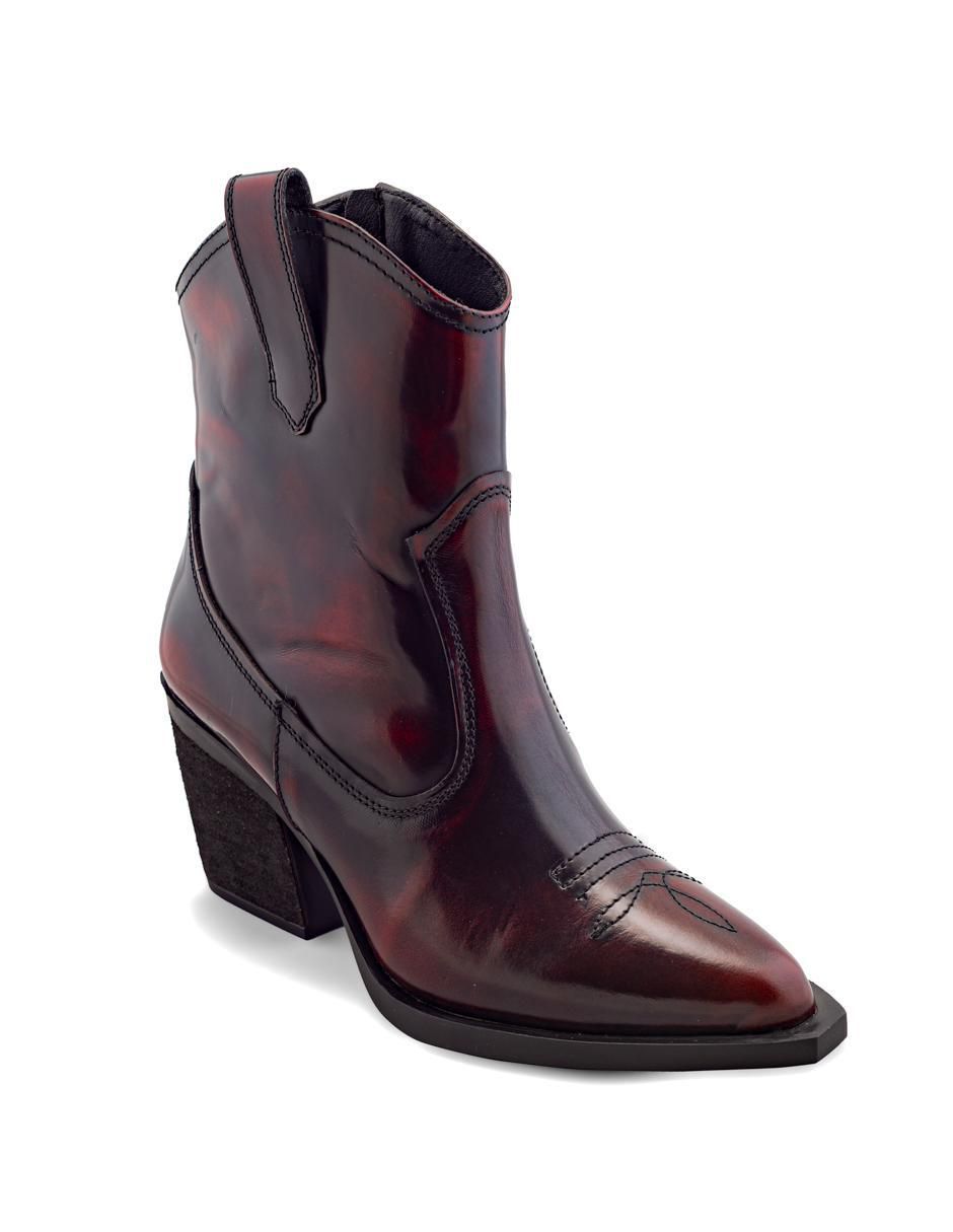 Bota cowboy arriba del tobillo de piel para mujer Bota cowboy arriba del tobillo de piel para mujer
