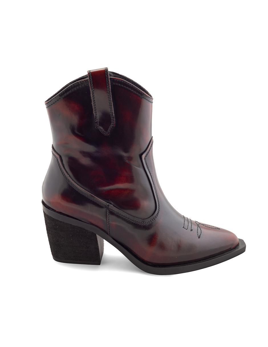 Bota cowboy arriba del tobillo Dasalo de piel para mujer
