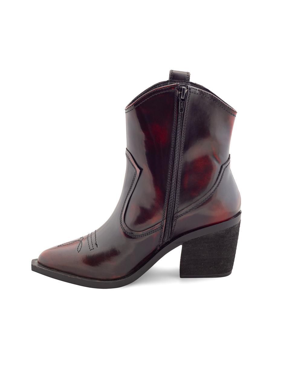 Bota cowboy arriba del tobillo Dasalo de piel para mujer