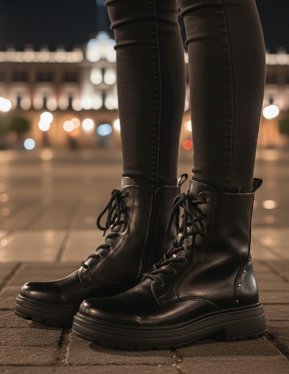 Bota combat arriba del tobillo Unica para mujer