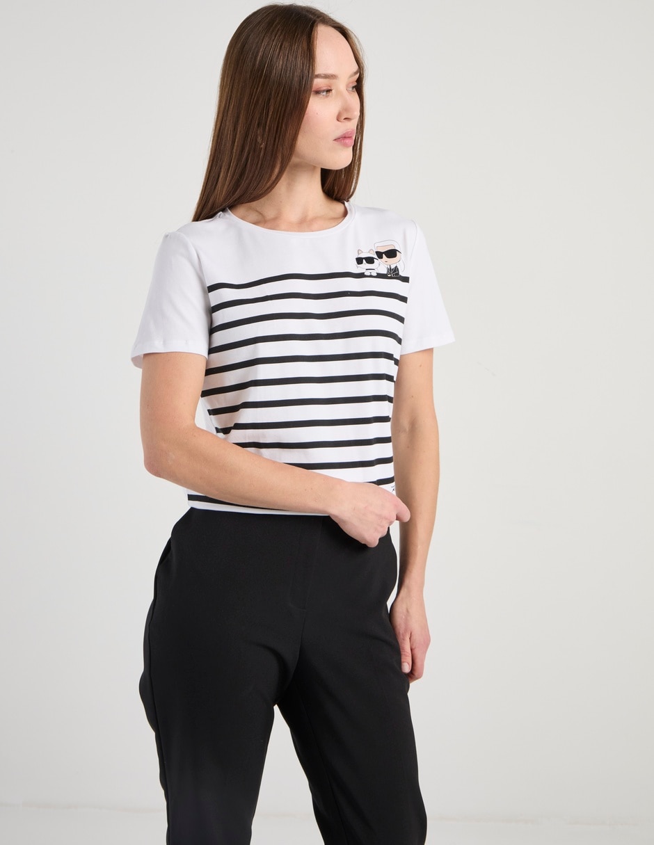 Playera manga corta Karl Lagerfeld Paris cuello redondo para mujer