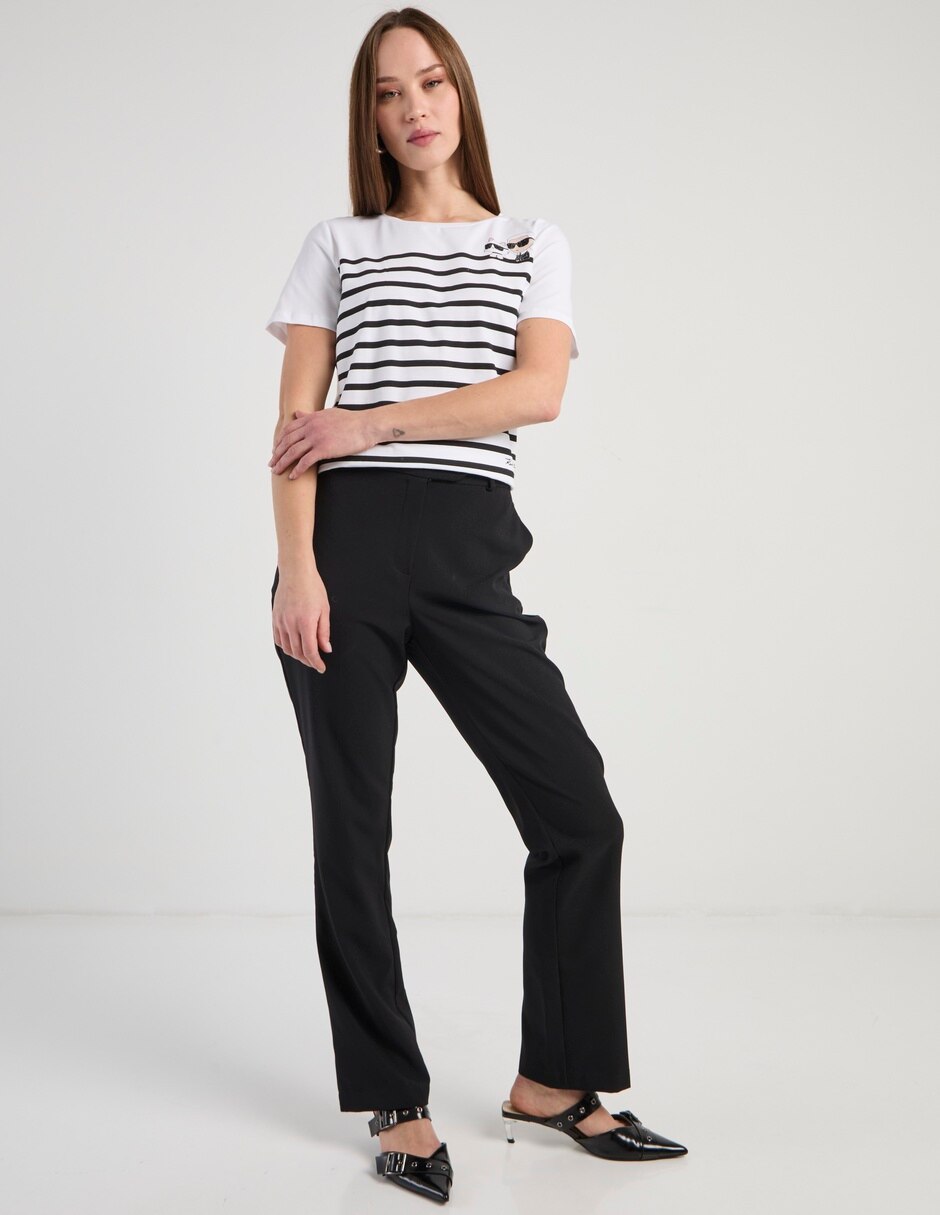 Playera manga corta Karl Lagerfeld Paris cuello redondo para mujer