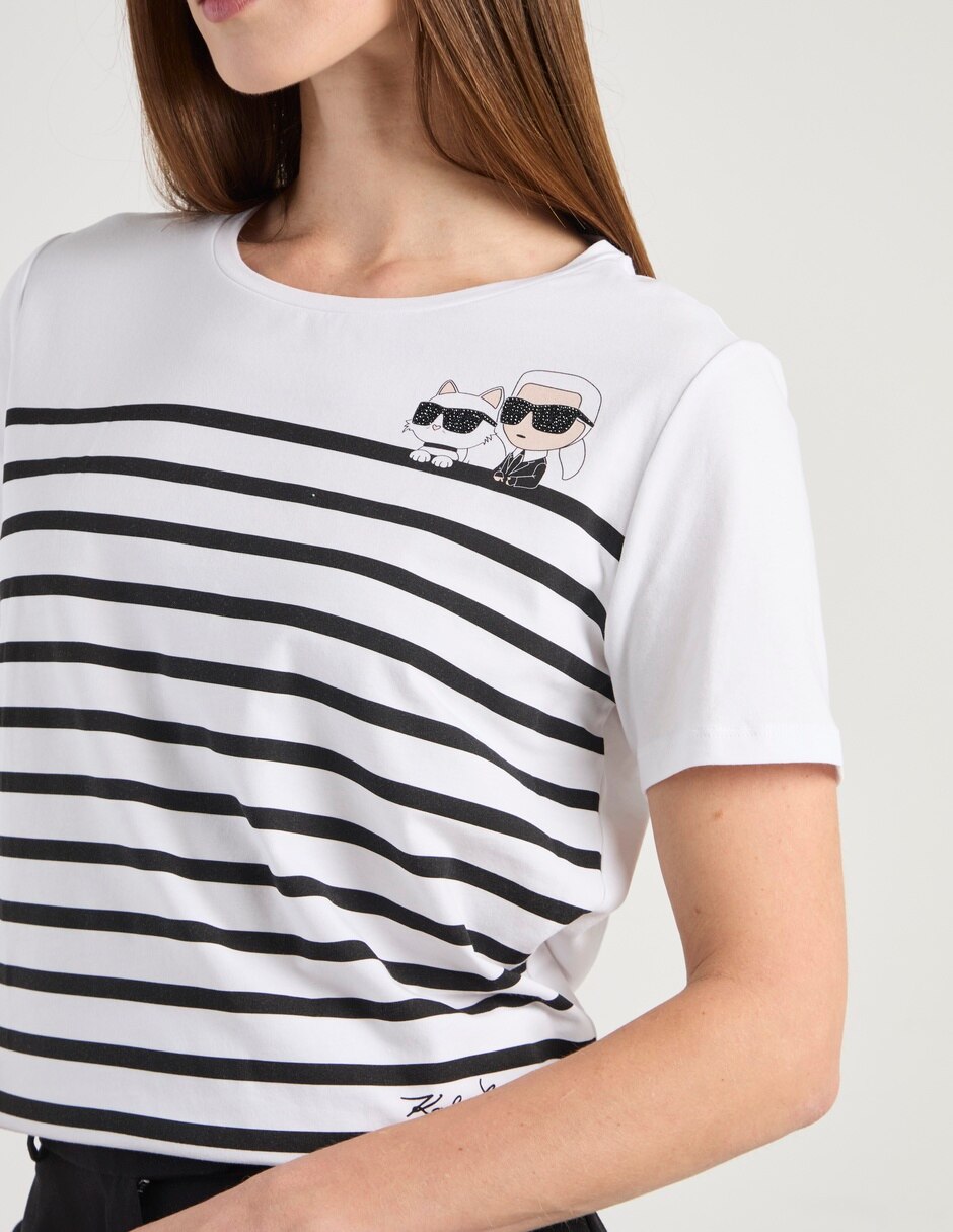 Playera manga corta Karl Lagerfeld Paris cuello redondo para mujer