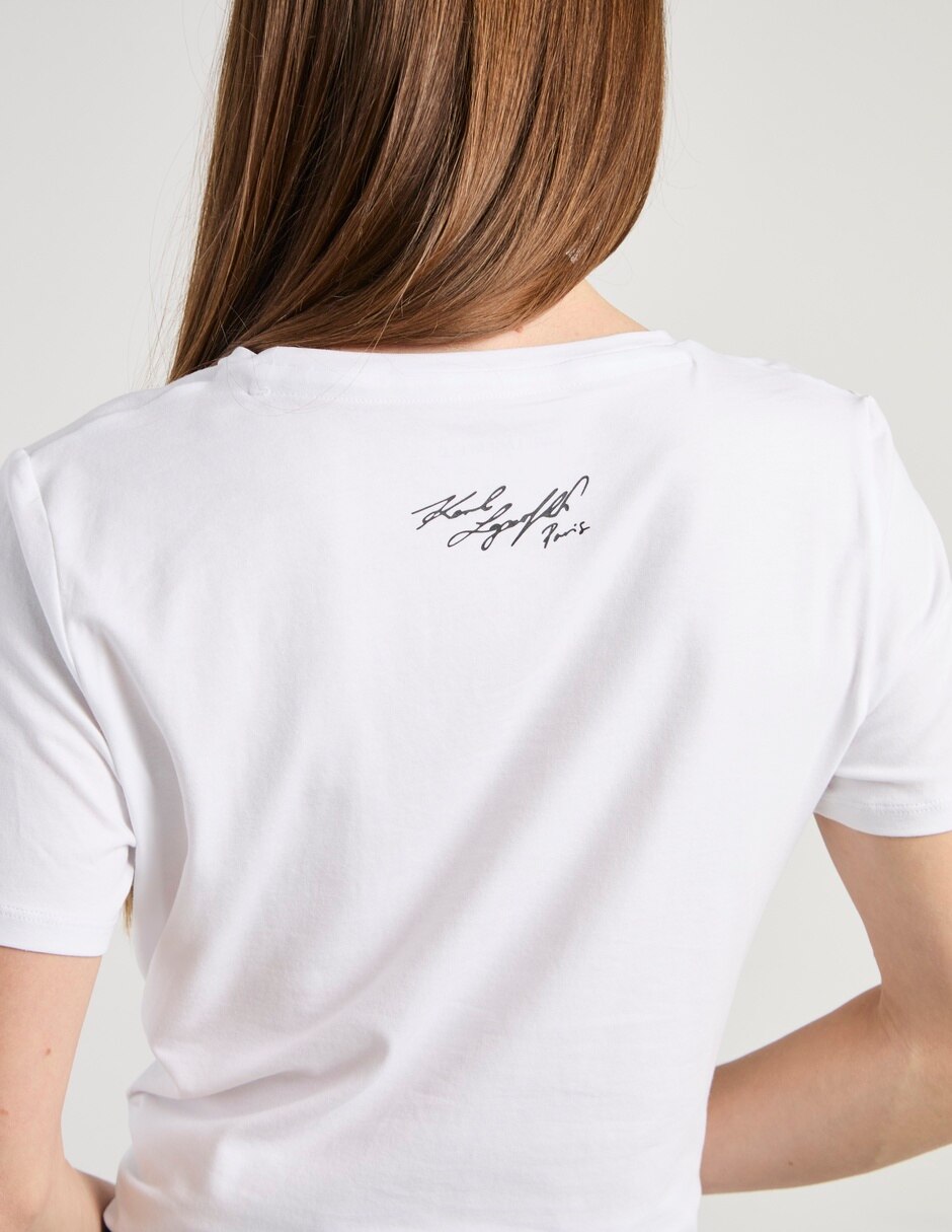 Playera manga corta Karl Lagerfeld Paris cuello redondo para mujer