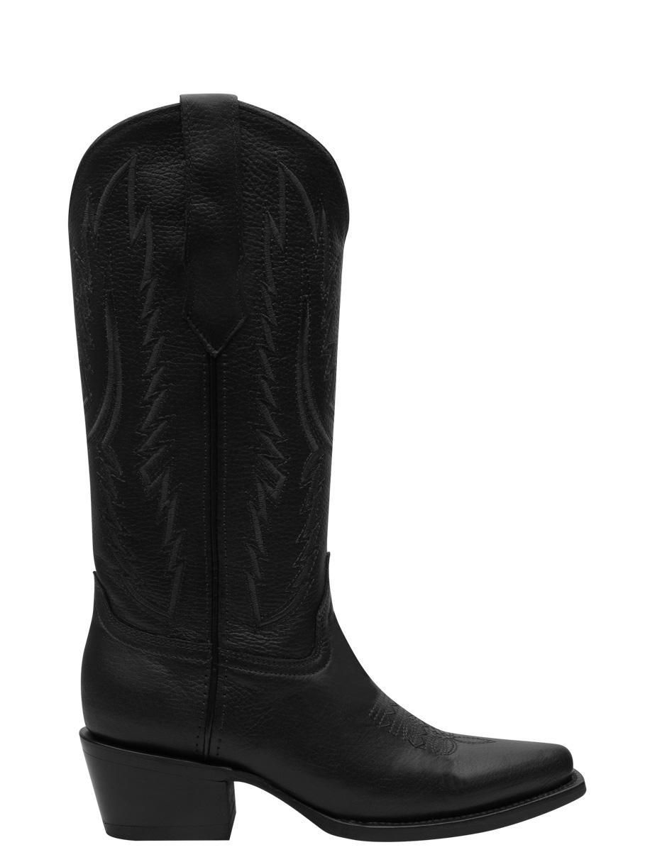 Bota abajo de la rodilla de piel para mujer 5