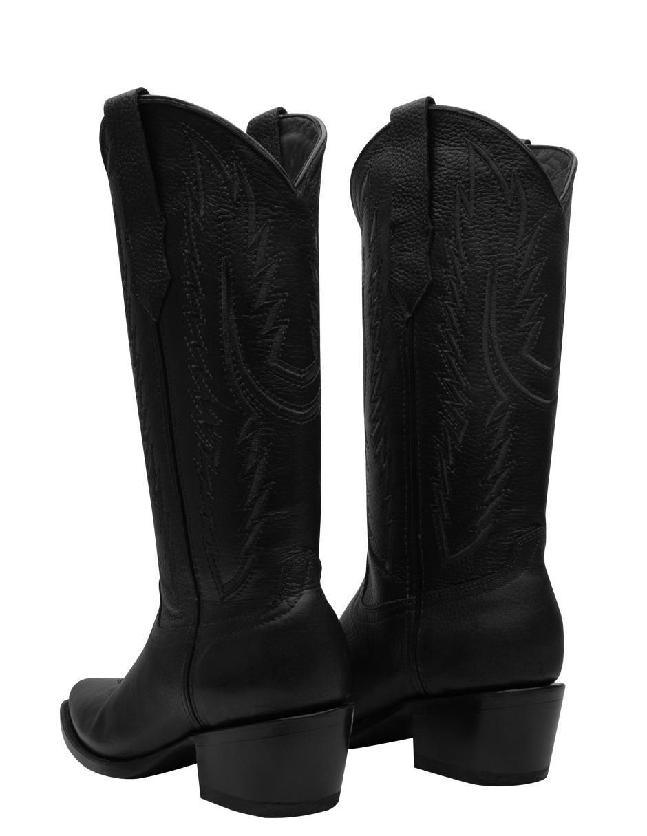 Bota abajo de la rodilla de piel para mujer 4