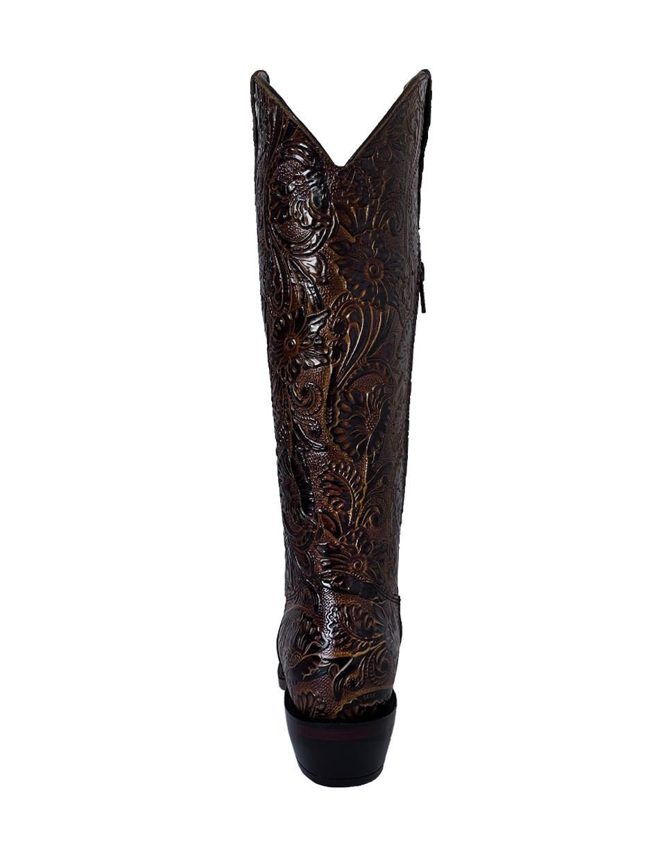 Bota cowboy abajo de la rodilla BDP Botas de Pedro de piel para mujer
