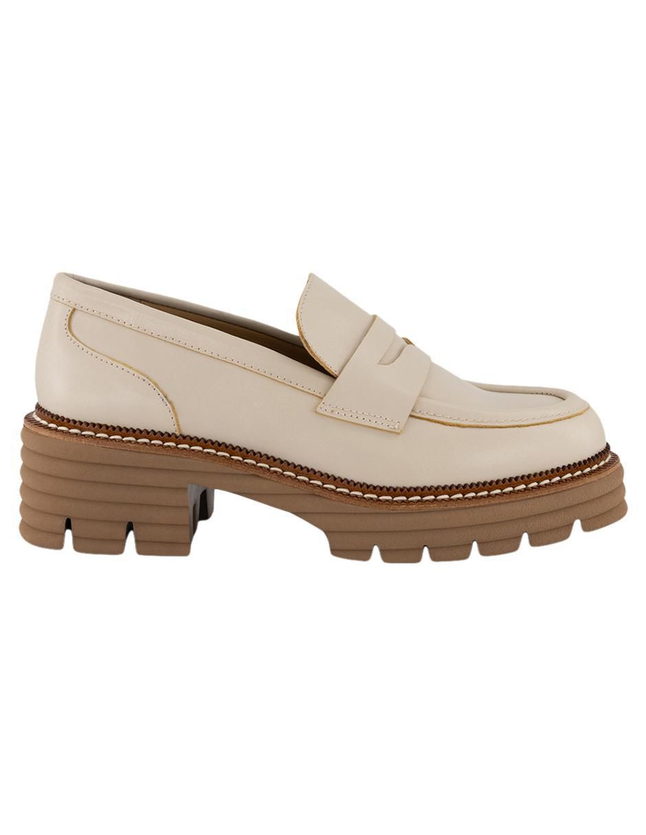 Mocasín de piel para mujer