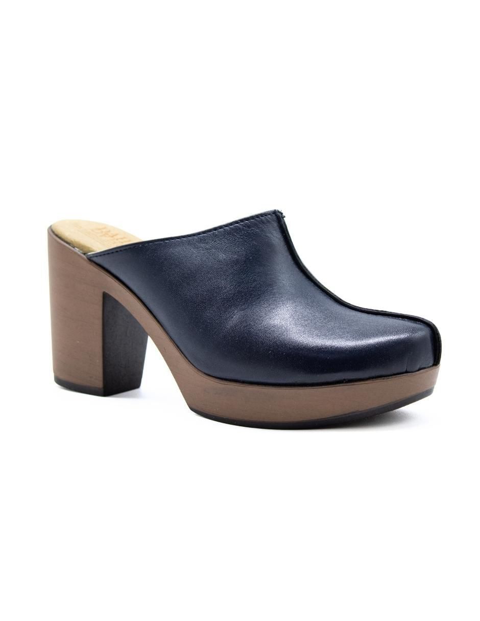 Zueco de piel para mujer