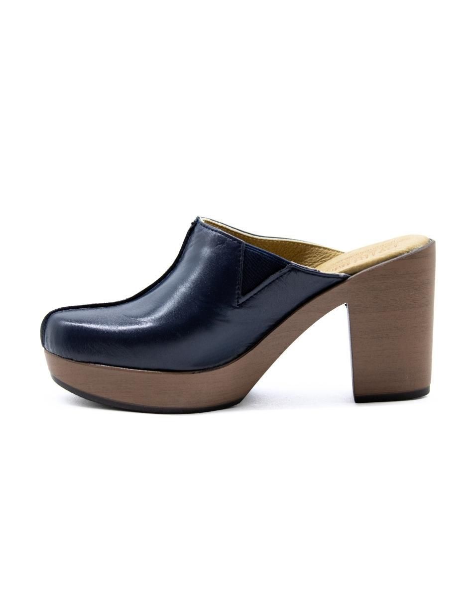 Zueco Dahort de piel para mujer
