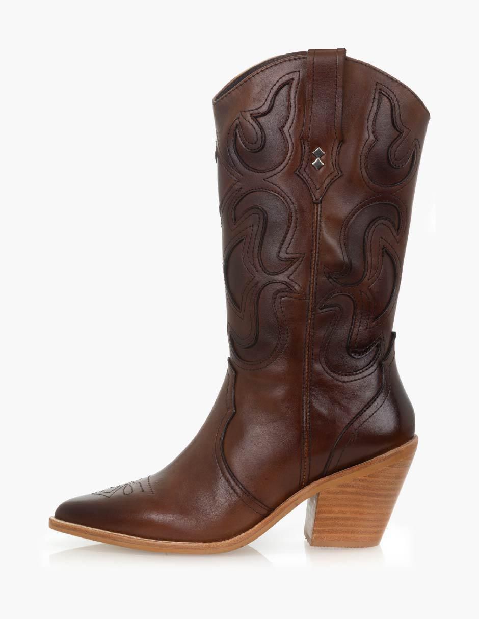 Bota cowboy abajo de la rodilla de piel para mujer Bota cowboy abajo de la rodilla de piel para mujer