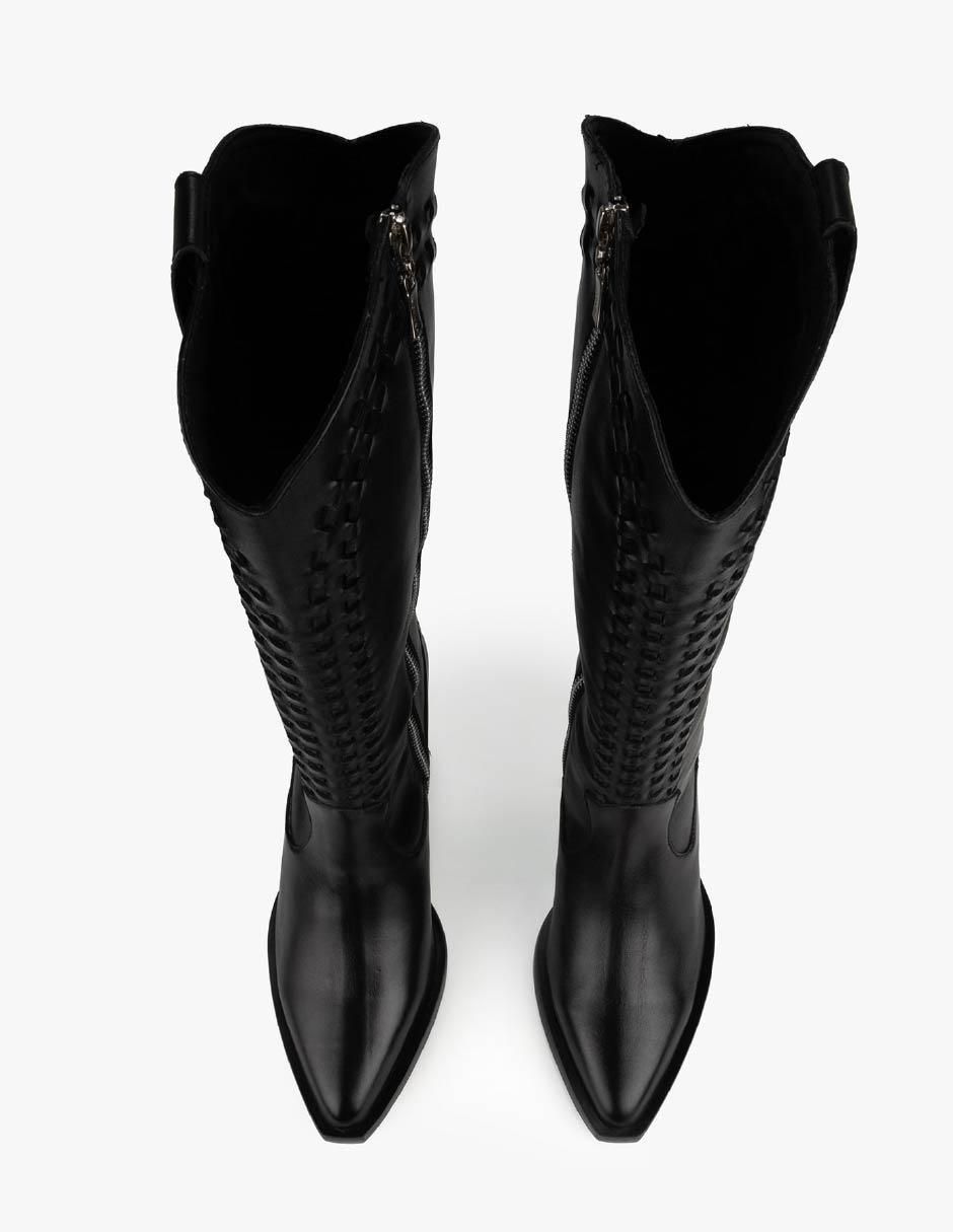 Bota abajo de la rodilla Hörner de piel para mujer
