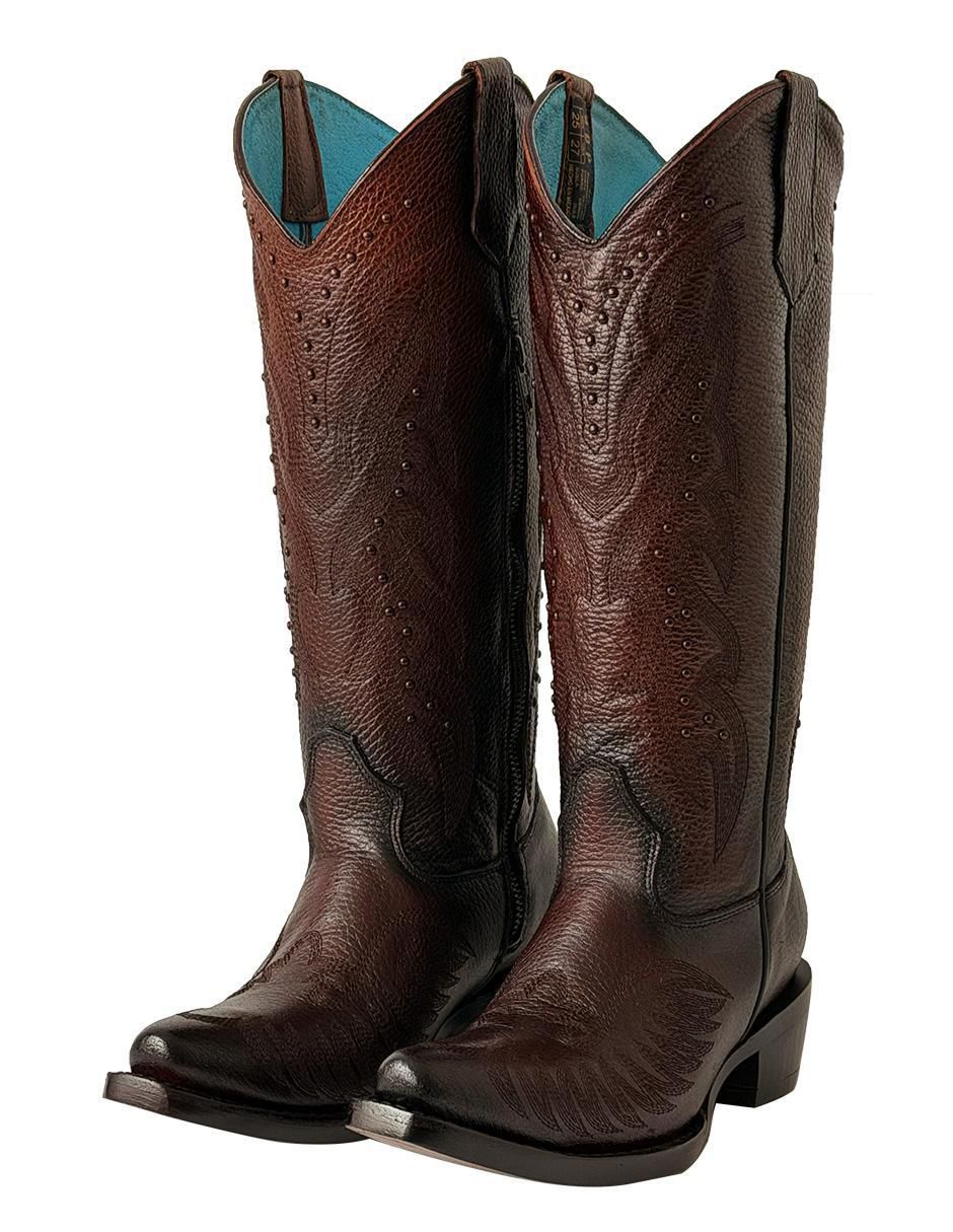 Bota cowboy abajo de la rodilla BDP Botas de Pedro de piel para mujer
