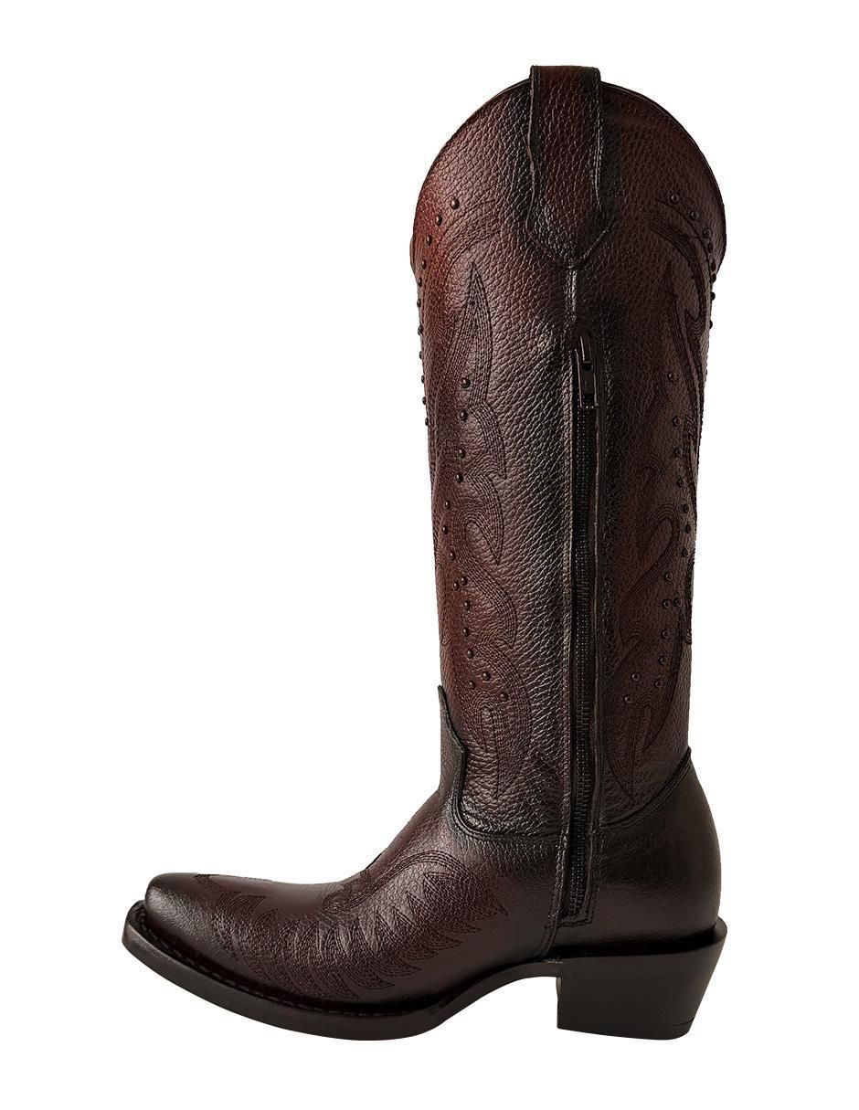 Bota cowboy abajo de la rodilla BDP Botas de Pedro de piel para mujer
