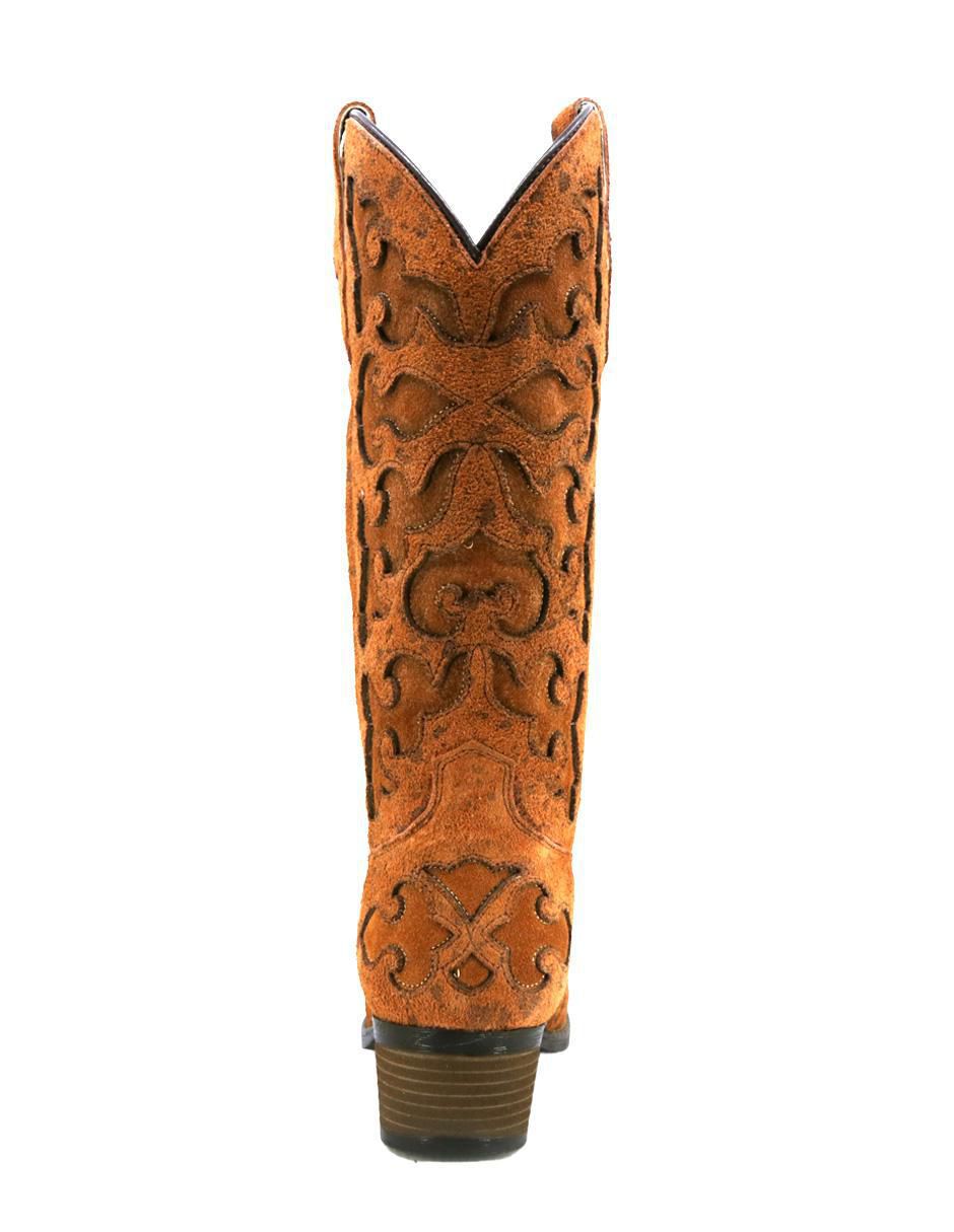 Bota cowboy abajo de la rodilla Texaban Western de piel para mujer