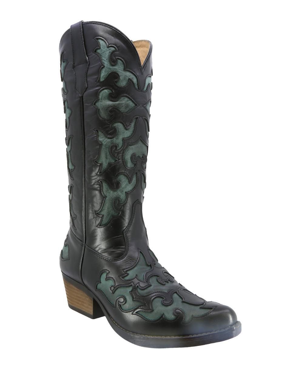 Bota cowboy abajo de la rodilla Western de piel para mujer Bota cowboy abajo de la rodilla Western de piel para mujer