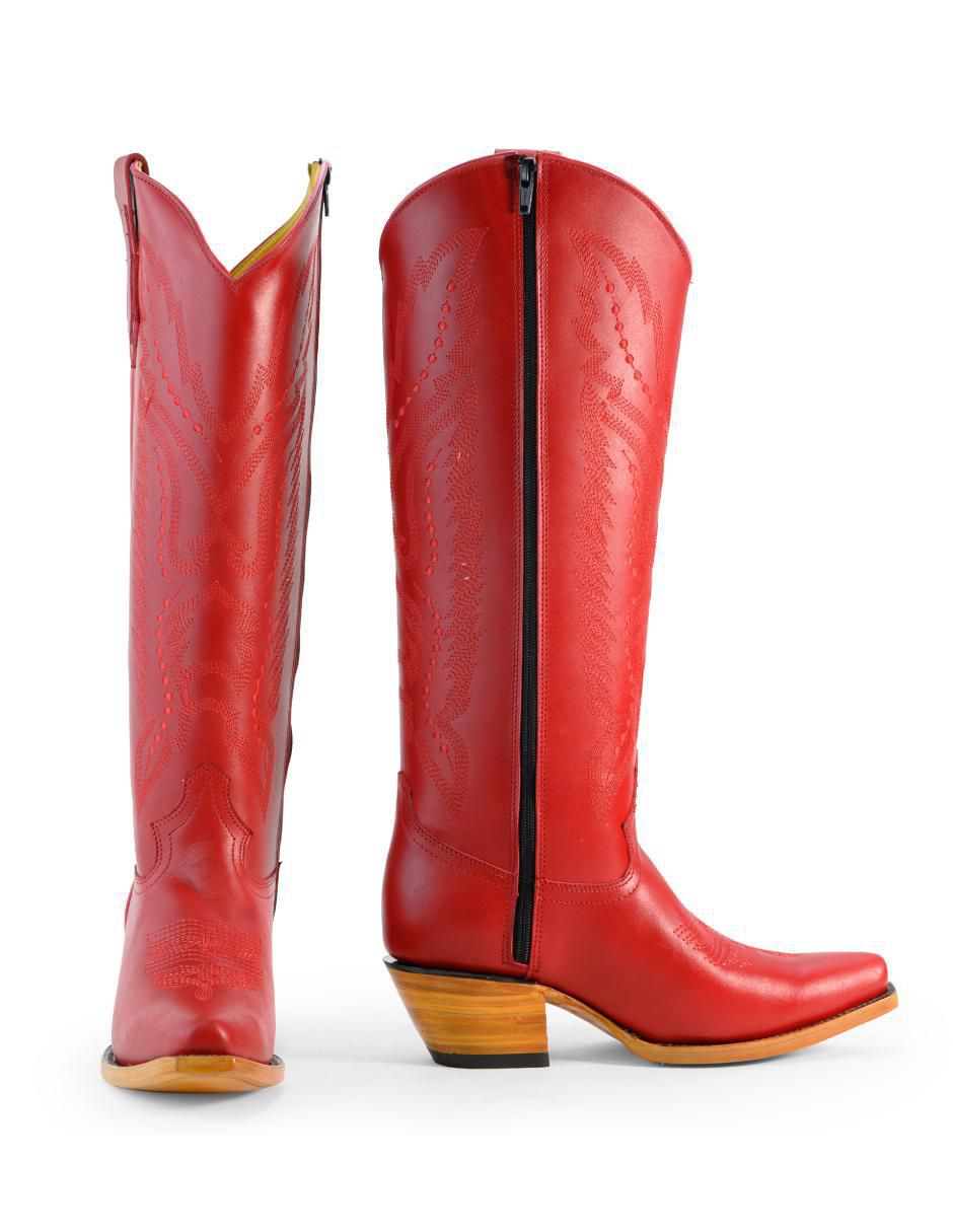 Bota cowboy abajo de la rodilla de piel para mujer Bota cowboy abajo de la rodilla de piel para mujer