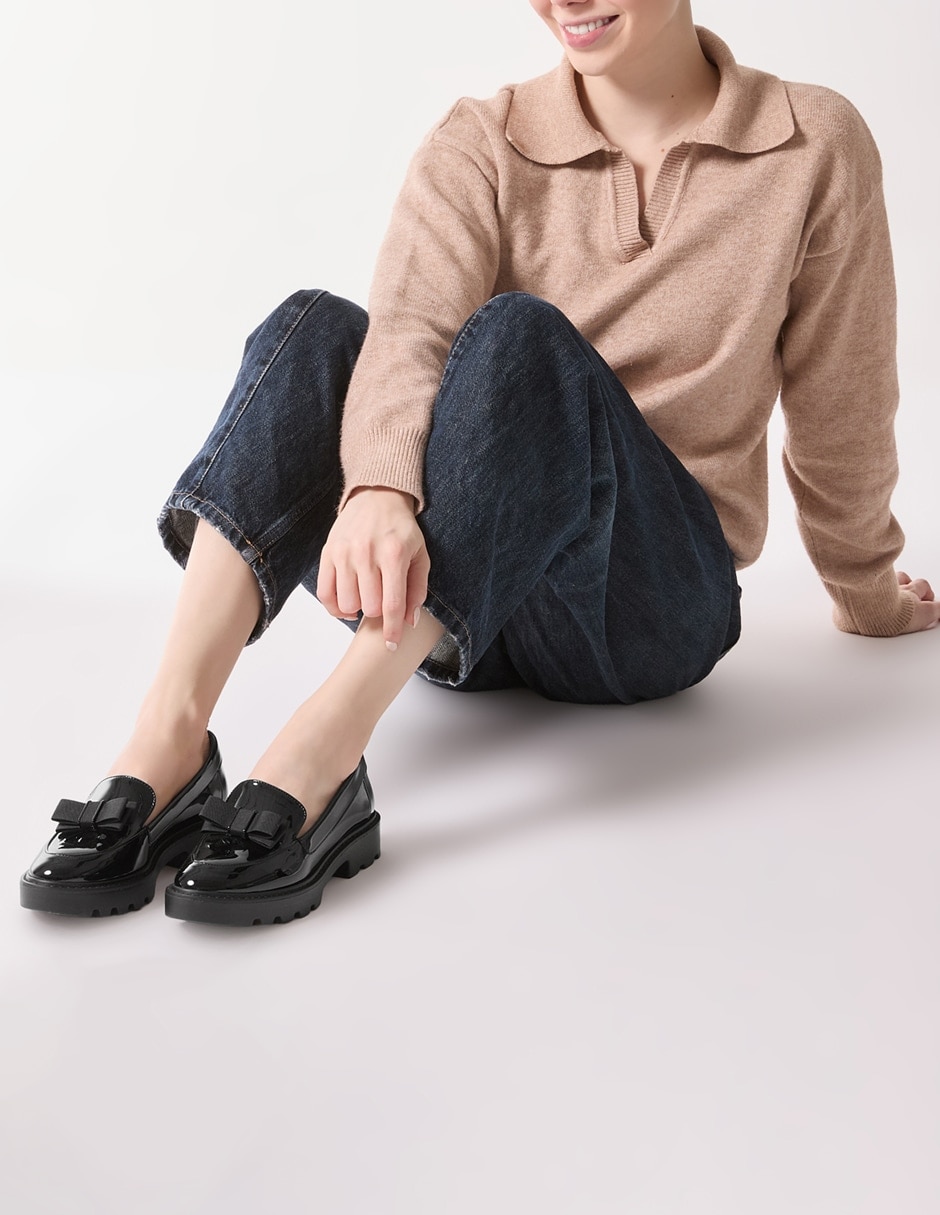 Mocasín sin familia / colección "de" charol "para mujer" 3