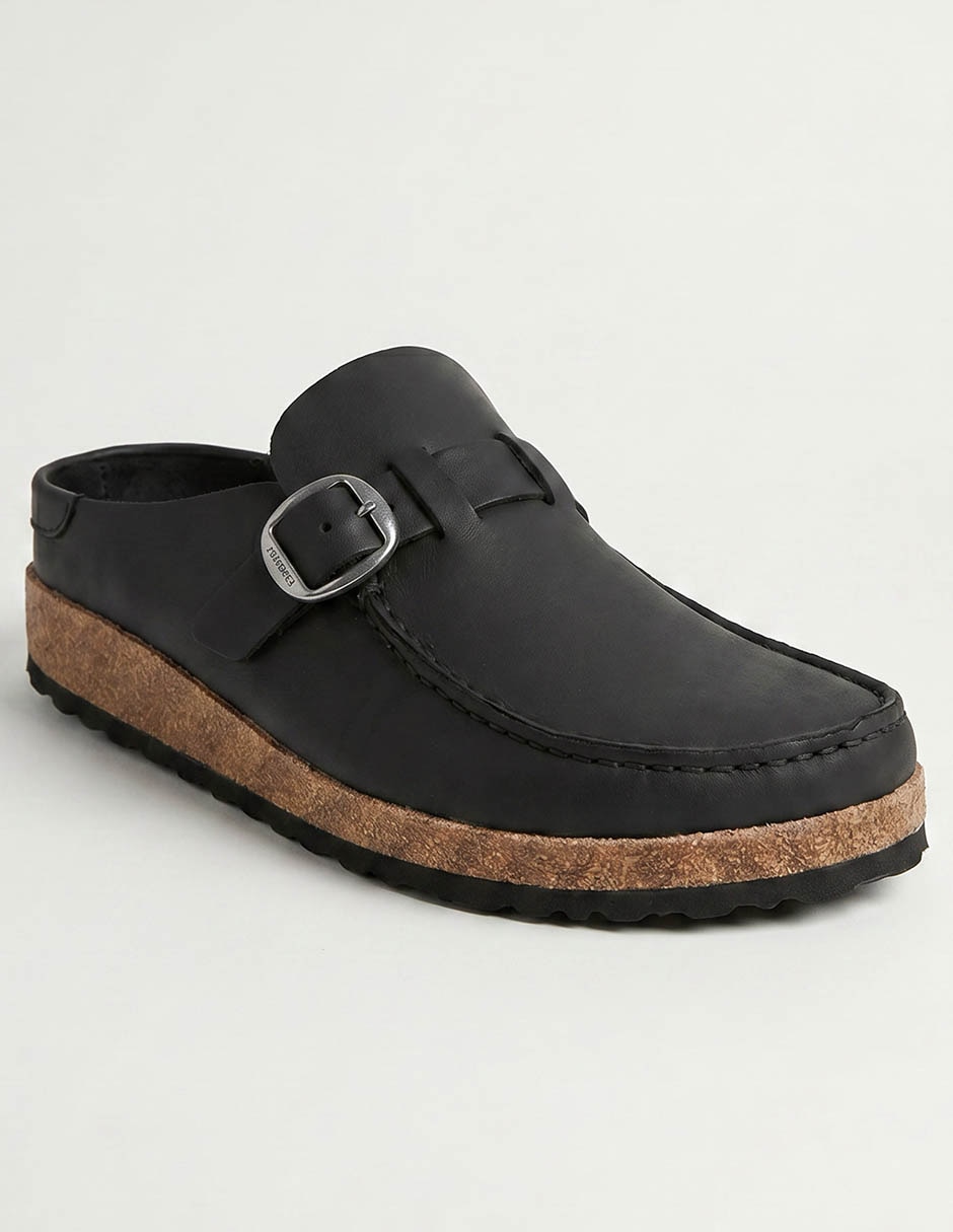 Sandalia plana birkenstock buckley big buckle leoi black para mujer