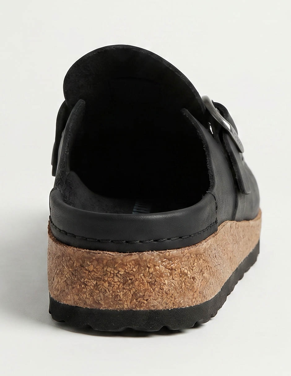 Sandalia plana birkenstock buckley big buckle leoi black para mujer