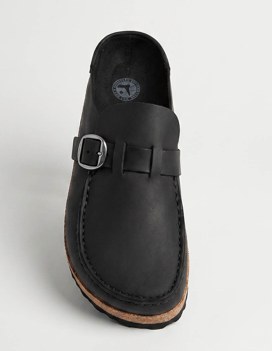 Sandalia plana birkenstock buckley big buckle leoi black para mujer
