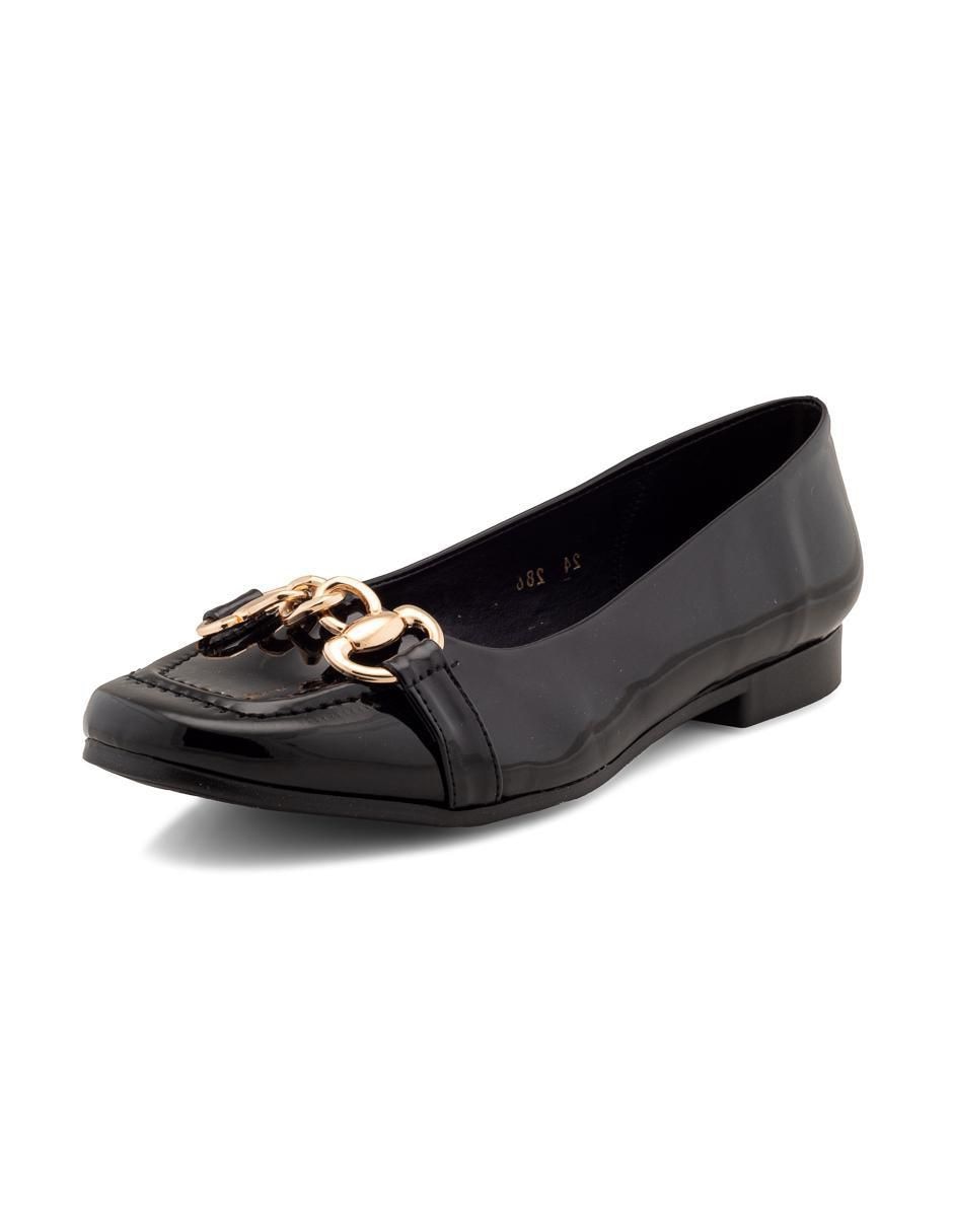 Mocasín sin familia "de" charol "para mujer" 6
