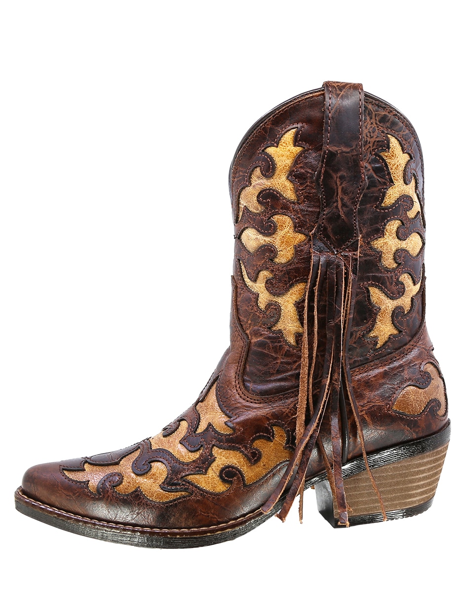 Bota arriba del tobillo de piel para mujer