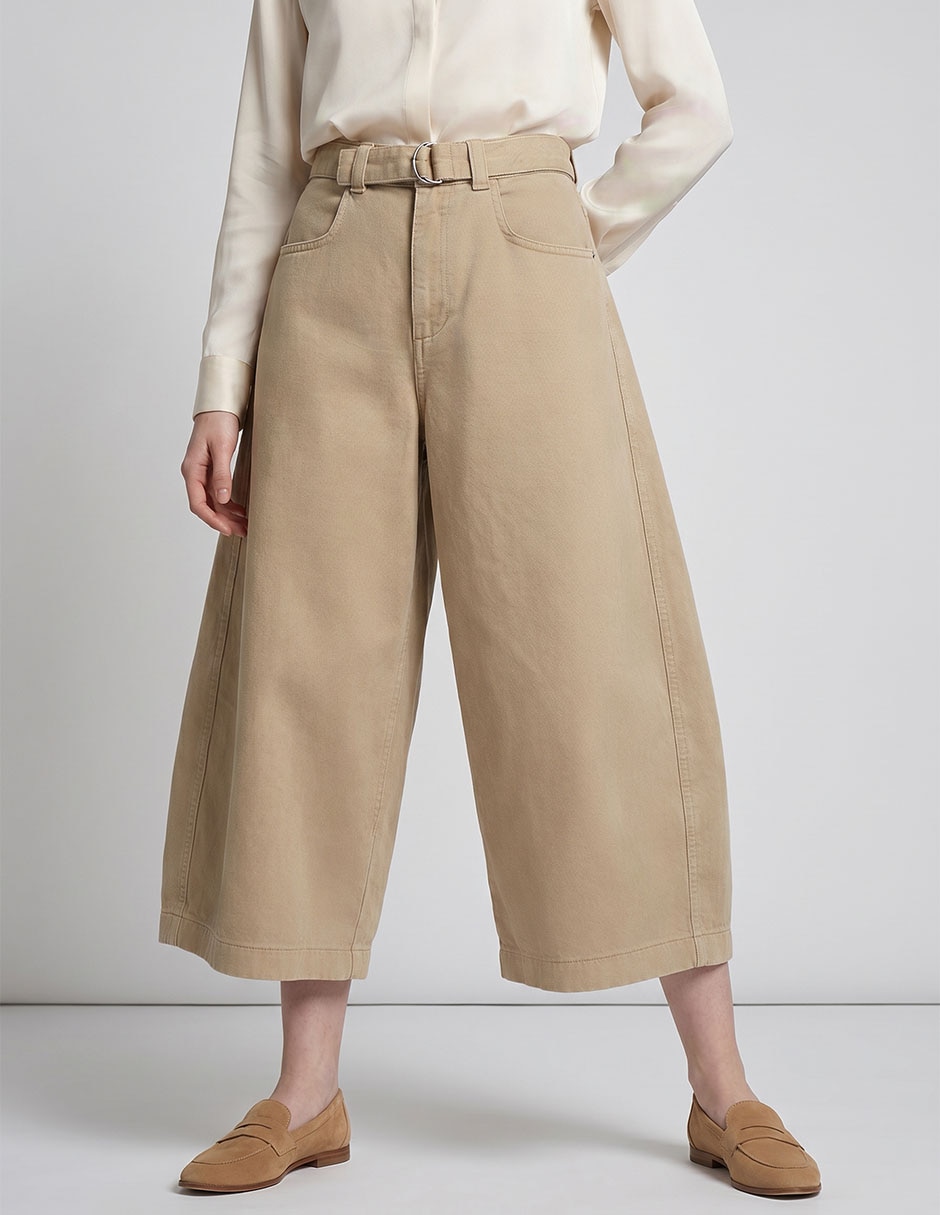 Pantalón capri amplio para mujer