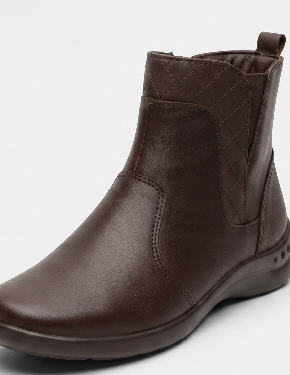 Botín arriba del tobillo flexi casual de piel para mujer