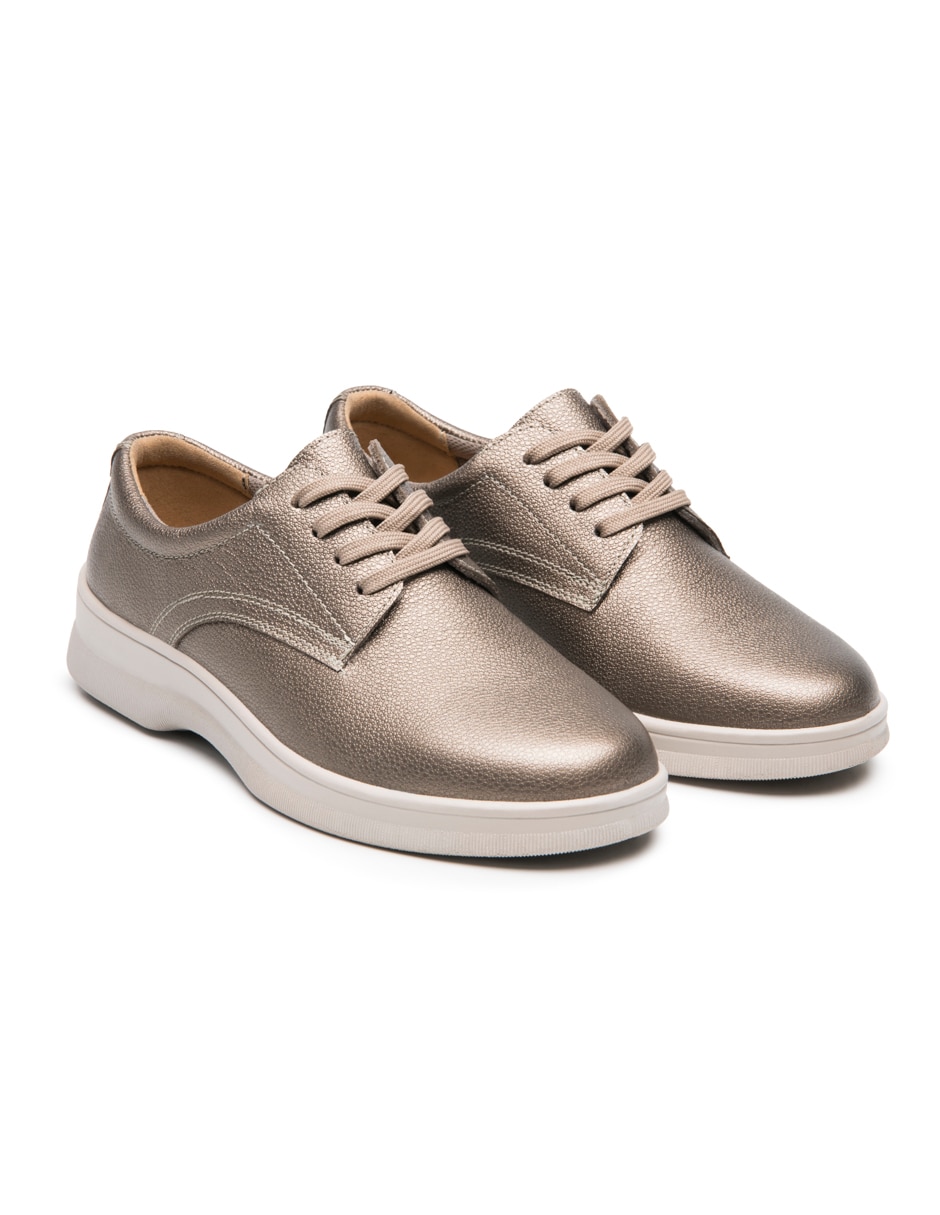 Zapato flexi casual de piel para mujer