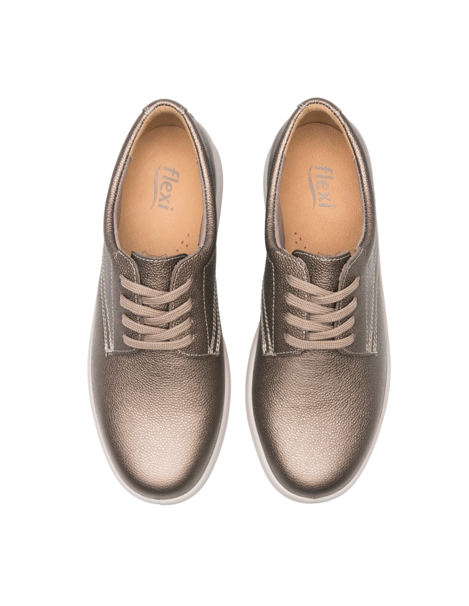 Zapato flexi casual de piel para mujer