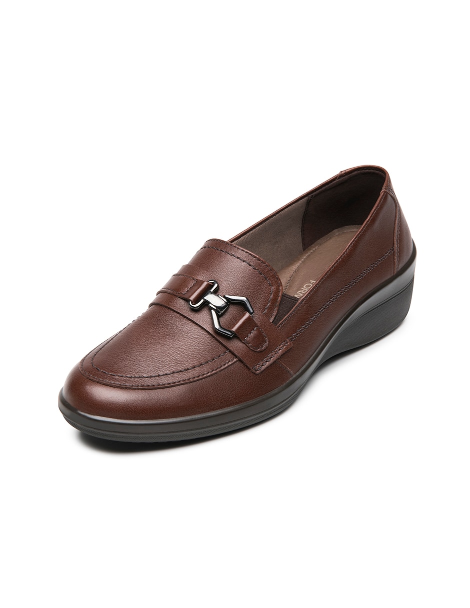 Zapato flexi casual de piel para mujer