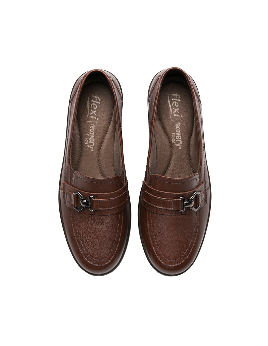 Zapato flexi casual de piel para mujer