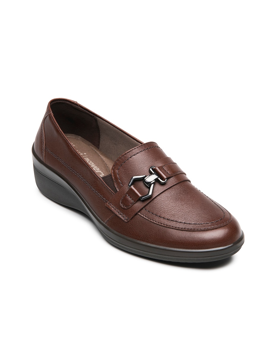 Zapato flexi casual de piel para mujer