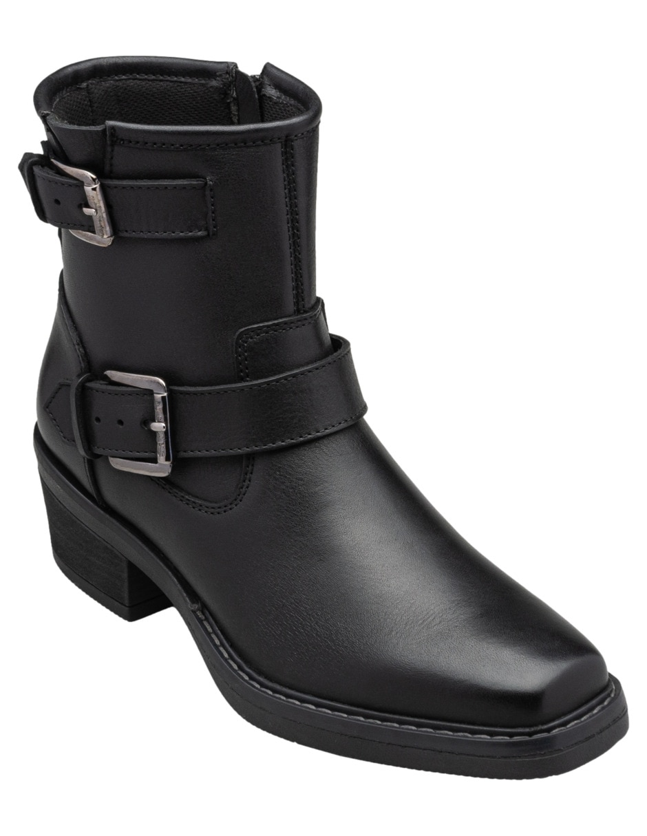 Bota arriba del tobillo sally de piel para mujer Bota arriba del tobillo sally de piel para mujer