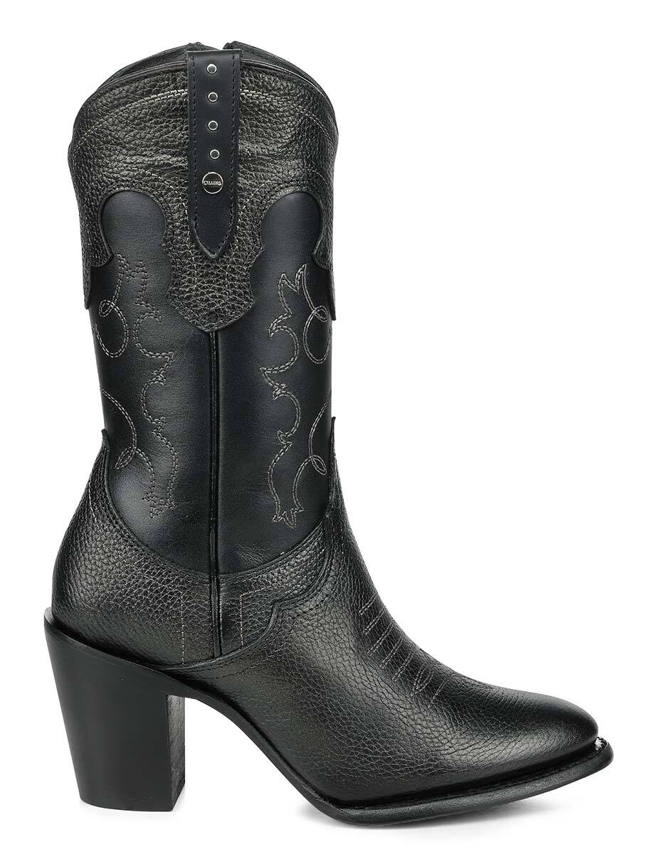 Bota cowboy abajo de la rodilla de piel bovino para mujer 2