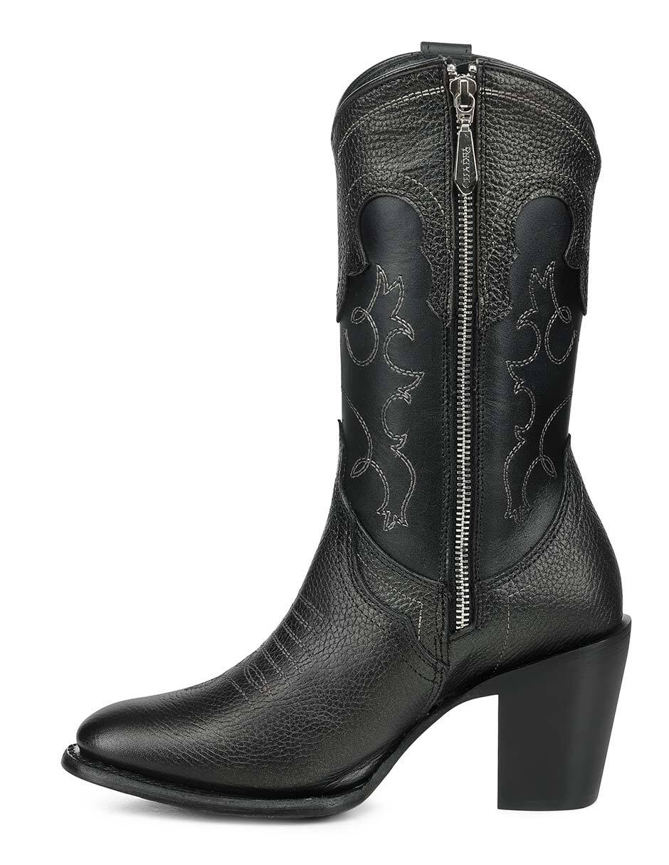 Bota cowboy abajo de la rodilla de piel bovino para mujer 3