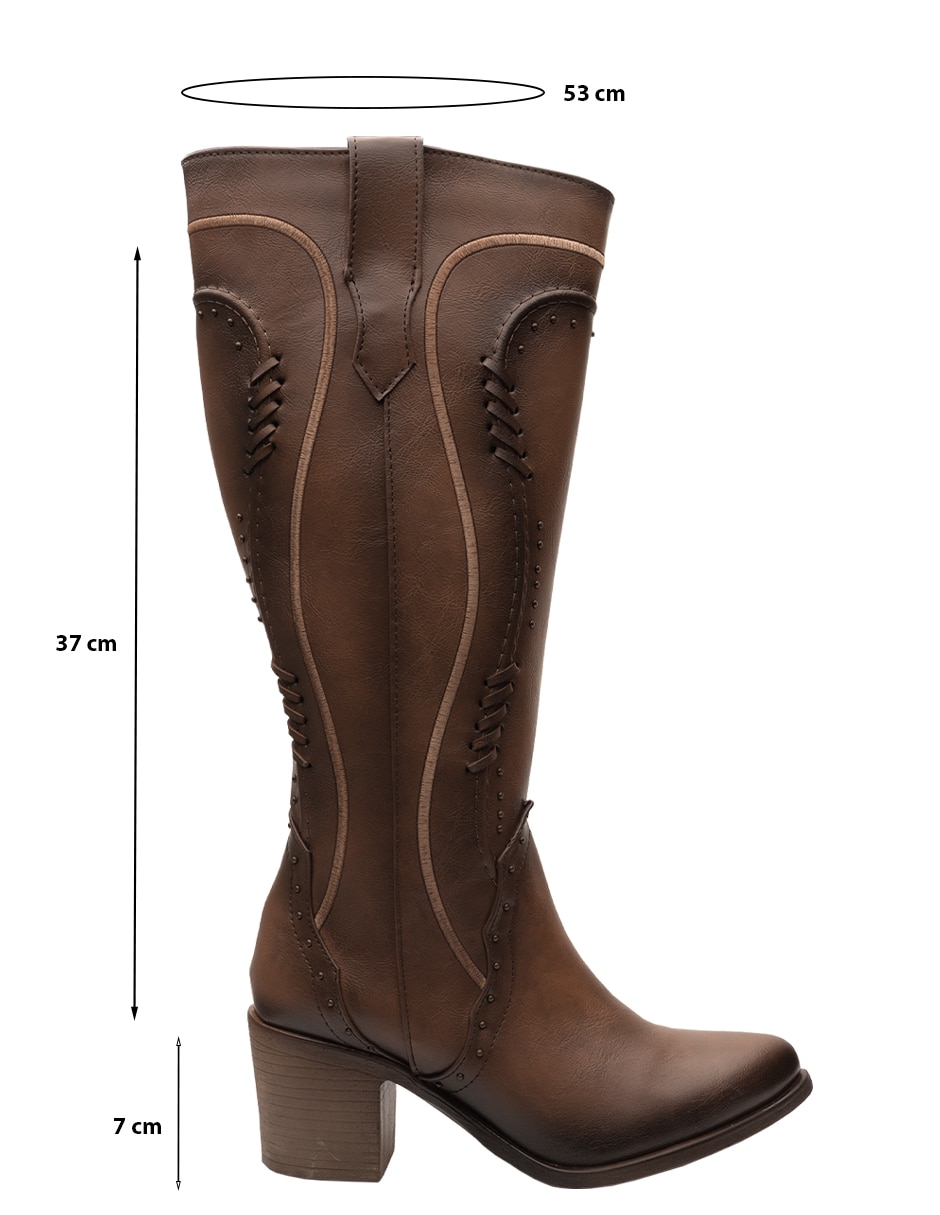 Bota cowboy Abajo de la rodilla Sin familia de Sintético para mujer 8