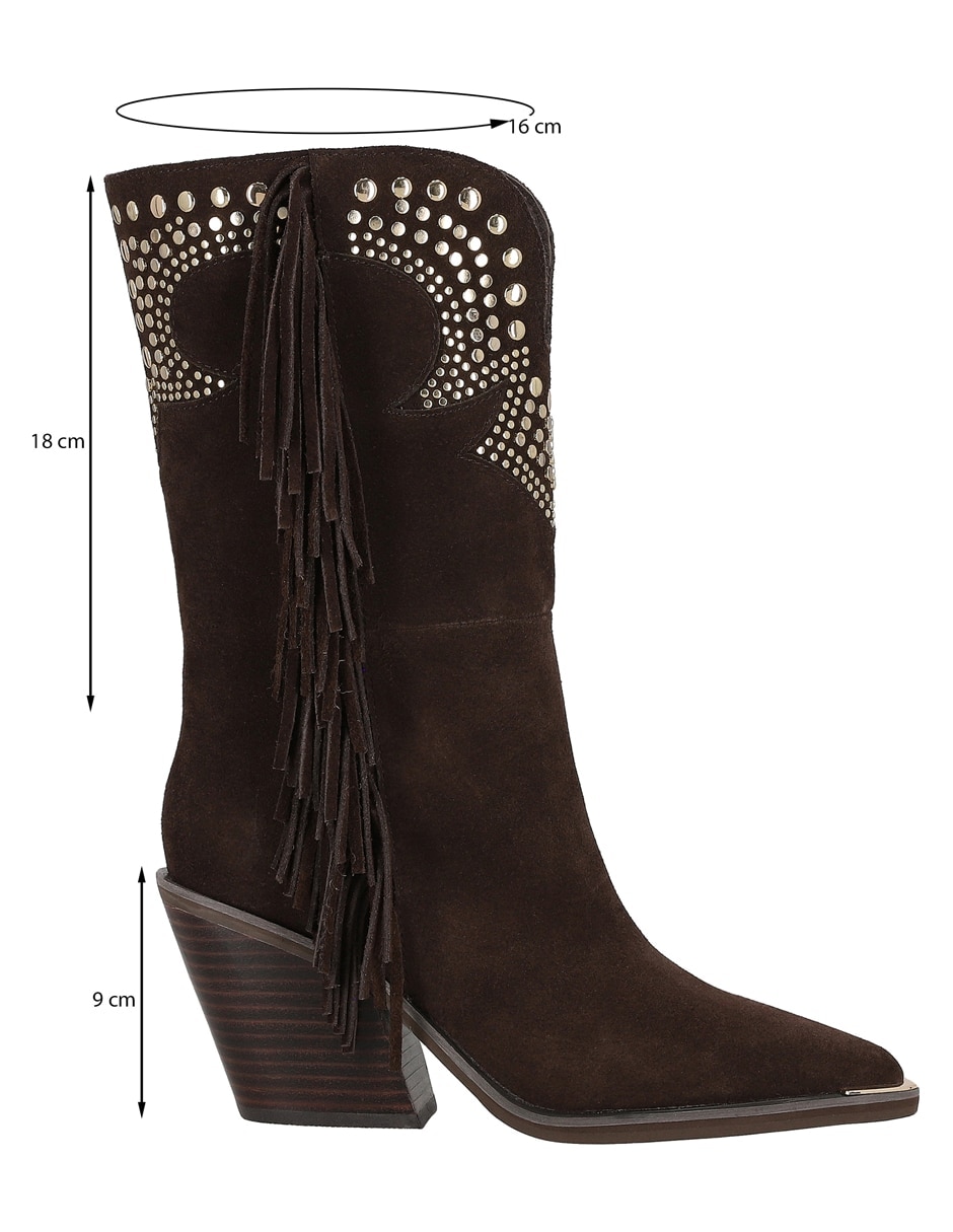 Bota media pierna de piel para mujer 9