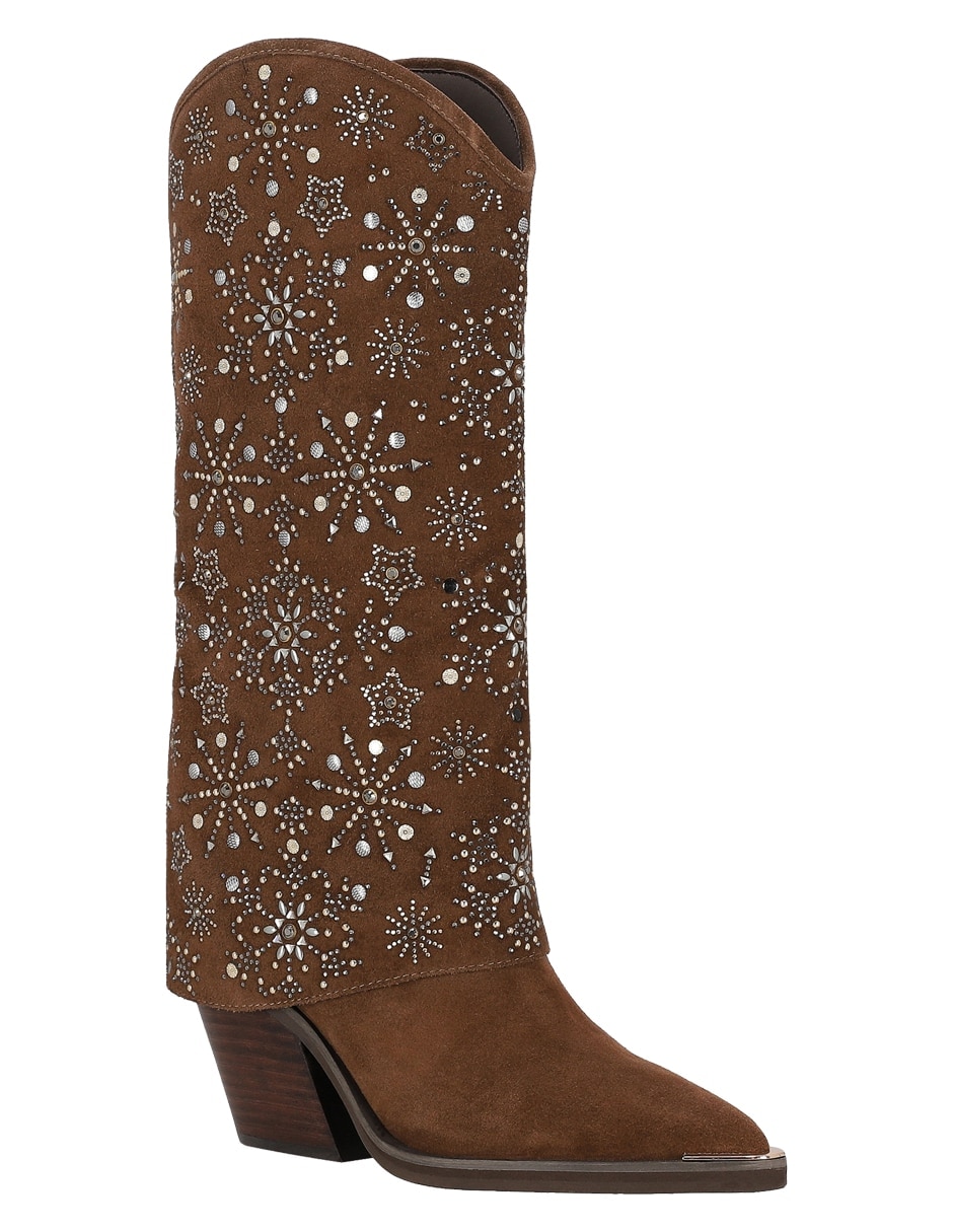 Bota media pierna de piel para mujer 5