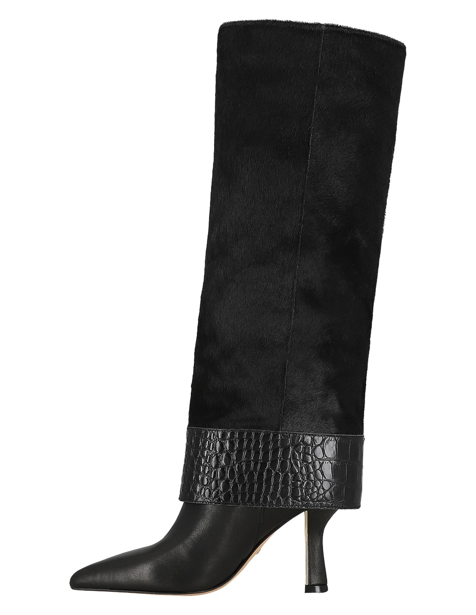 Bota abajo de la rodilla de piel para mujer 4